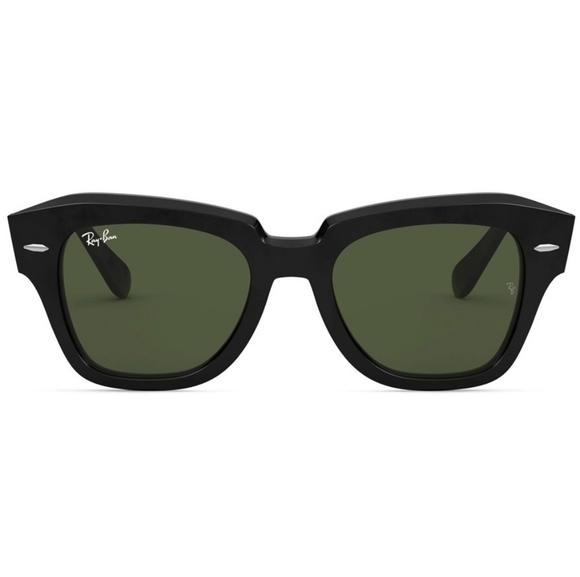 RayBan State Street Green G15 Lenses RB2186 Black Frame Men & Women - Picture 4 of 15